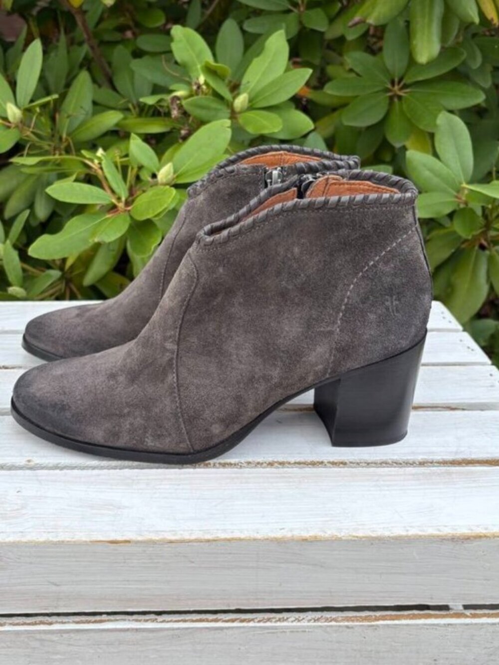 Frye Nora Whipstitch Suede Booties